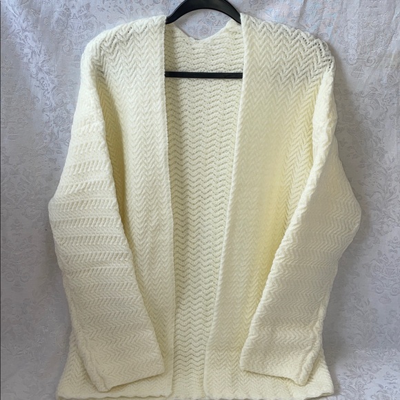 Sweaters - NWOT Classic Open-Front Cream Women's Sweater Cardigan.  Size Medium.